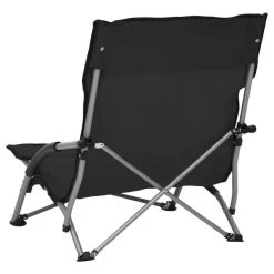 VidaXL Strandstoelen 2 St Inklapbaar Stof Zwart -Buitenmeubelen Verkoop 0d05da67aff04d5cba03595dfb4b7577