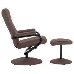 VidaXL Fauteuil Verstelbaar Met Voetenbankje Stof Bruin -Buitenmeubelen Verkoop 0fb94e77280f49f58a150ef5e4d4a6b7