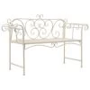 VidaXL Tuinbank 132 Cm Metaal Antiekwit