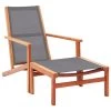 VidaXL Tuinstoel Met Voetensteun Eucalyptushout En Textileen Grijs -Buitenmeubelen Verkoop 1000006268