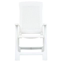 VidaXL Tuinstoelen 2 St Verstelbaar Kunststof Wit -Buitenmeubelen Verkoop 1000006296 0102