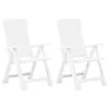 VidaXL Tuinstoelen 2 St Verstelbaar Kunststof Wit -Buitenmeubelen Verkoop 1000006296