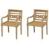 VidaXL Stoelen Batavia 2 St Massief Teakhout 2 VidaXL Stoelen Batavia 2 St Massief Teakhout -Buitenmeubelen Verkoop 1000006318
