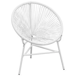 VidaXL Tuinmaanstoel Poly Rattan Wit