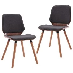 VidaXL Eetkamerstoelen 2 St Stof Grijs