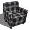 VidaXL Fauteuil Met Kussen Stof Zwart -Buitenmeubelen Verkoop 1000043946