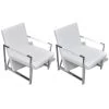 VidaXL Fauteuils 2 St Met Chroom Frame Kunstleer Wit -Buitenmeubelen Verkoop 1000043968