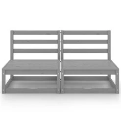 VidaXL Tuinbank 2-zits Massief Grenenhout Grijs 8 VidaXL Tuinbank 2-zits Massief Grenenhout Grijs -Buitenmeubelen Verkoop 1000048109 0102