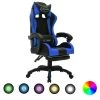 VidaXL Racestoel Met RGB LED-verlichting Kunstleer Blauw En Zwart -Buitenmeubelen Verkoop 1000056054
