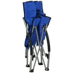 VidaXL Strandstoelen 2 St Inklapbaar Stof Blauw -Buitenmeubelen Verkoop 1000056442 0105