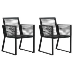 VidaXL Tuinstoelen 2 St PVC-rattan Zwart Overig