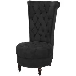 VidaXL Fauteuil Hoge Rugleuning Stof Zwart