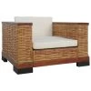 VidaXL Fauteuil Met Kussens Natuurlijk Rattan Bruin -Buitenmeubelen Verkoop 1000059133