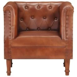 VidaXL Fauteuil Echt Leer Bruin -Buitenmeubelen Verkoop 1000059160 0103