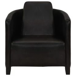 VidaXL Fauteuil Echt Leer Zwart -Buitenmeubelen Verkoop 1000059161 0101
