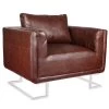 VidaXL Fauteuil Met Verchroomde Poten Kubus Kunstleer Bruin 1 VidaXL Fauteuil Met Verchroomde Poten Kubus Kunstleer Bruin -Buitenmeubelen Verkoop 1000059163