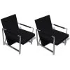 VidaXL Fauteuils 2 St Met Chroom Frame Kunstleer Zwart 1 VidaXL Fauteuils 2 St Met Chroom Frame Kunstleer Zwart -Buitenmeubelen Verkoop 1000059174
