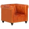 VidaXL Fauteuil Chesterfield-stijl Echt Leer Tan 2 VidaXL Fauteuil Chesterfield-stijl Echt Leer Tan -Buitenmeubelen Verkoop 1000059185