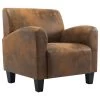 VidaXL Fauteuil Kunstsuède Bruin 2 VidaXL Fauteuil Kunstsuède Bruin -Buitenmeubelen Verkoop 1000059187