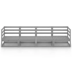 VidaXL Tuinbank 4-zits Massief Grenenhout Grijs 8 VidaXL Tuinbank 4-zits Massief Grenenhout Grijs -Buitenmeubelen Verkoop 1000060788 0102