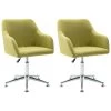 VidaXL Eetkamerstoelen Draaibaar 2 St Stof Groen -Buitenmeubelen Verkoop 1000060874