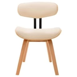 VidaXL Eetkamerstoelen 2 St Gebogen Hout En Kunstleer Crèmekleurig 9 VidaXL Eetkamerstoelen 2 St Gebogen Hout En Kunstleer Crèmekleurig -Buitenmeubelen Verkoop 1000060883 0103