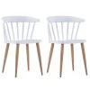 VidaXL Eetkamerstoelen 2 St Kunststof Wit 2 VidaXL Eetkamerstoelen 2 St Kunststof Wit -Buitenmeubelen Verkoop 1000062435