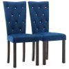 VidaXL Eetkamerstoelen 2 St Fluweel Donkerblauw -Buitenmeubelen Verkoop 1000081264