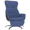 VidaXL Relaxstoel Met Voetensteun Stof Blauw -Buitenmeubelen Verkoop 1000095972