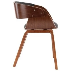 VidaXL Eetkamerstoelen 2 St Gebogen Hout En Stof Grijs -Buitenmeubelen Verkoop 1106342480 0103