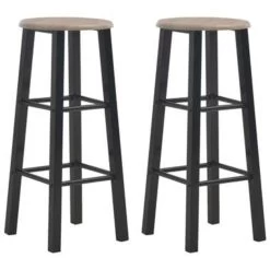 VidaXL Barkrukken 2 St MDF Zwart