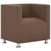 VidaXL Fauteuil Kubus Stof Bruin -Buitenmeubelen Verkoop 1192260251
