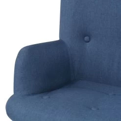 VidaXL Fauteuil Met Voetenbankje Stof Blauw -Buitenmeubelen Verkoop 11feddf972d4484c8a731c404f0e9baf