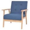 VidaXL Fauteuil Stof Blauw -Buitenmeubelen Verkoop 1206934226