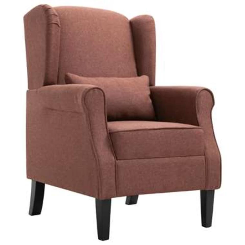 VidaXL Fauteuil Stof Bruin 3 VidaXL Fauteuil Stof Bruin