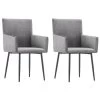 VidaXL Eetkamerstoelen 2 St Met Armleuningen Fluweel Grijs -Buitenmeubelen Verkoop 1307121820