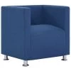 VidaXL Fauteuil Kubus Stof Blauw -Buitenmeubelen Verkoop 1307548832