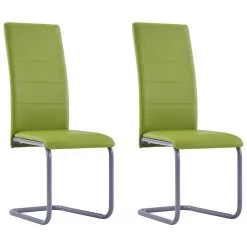 VidaXL Eetkamerstoelen 2 St Kunstleer Groen