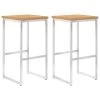 VidaXL Barstoelen 2 St Massief Teakhout En Roestvrij Staal