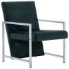 VidaXL Fauteuil Met Chromen Poten Fluweel Donkergroen 2 VidaXL Fauteuil Met Chromen Poten Fluweel Donkergroen -Buitenmeubelen Verkoop 1617636192