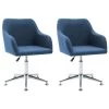 VidaXL Eetkamerstoelen 2 St Draaibaar Stof Blauw -Buitenmeubelen Verkoop 1650125142