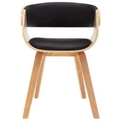 VidaXL Eetkamerstoel Gebogen Hout En Kunstleer Zwart -Buitenmeubelen Verkoop 1693722538 0102
