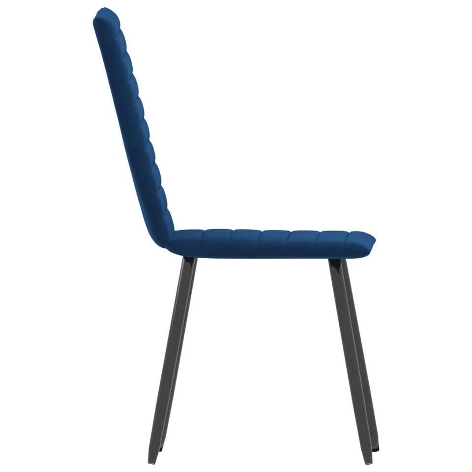 VidaXL Eetkamerstoelen 2 St Fluweel Blauw 6 VidaXL Eetkamerstoelen 2 St Fluweel Blauw - Afbeelding 4