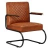 VidaXL Fauteuil Echt Leer Lichtbruin -Buitenmeubelen Verkoop 1836476169