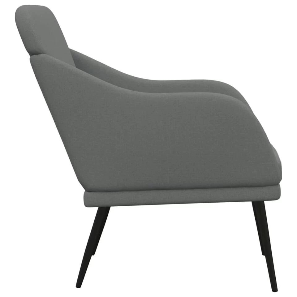 VidaXL Fauteuil 63x76x80 Cm Stof Donkergrijs 6 VidaXL Fauteuil 63x76x80 Cm Stof Donkergrijs - Afbeelding 4