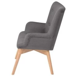 VidaXL Fauteuil Met Voetenbankje Stof Grijs -Buitenmeubelen Verkoop 1952805528 0102