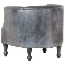 VidaXL Kuipstoel 62x58x65 Cm Echt Leer Grijs -Buitenmeubelen Verkoop 1ad7a299a84544adb7e37c17ceb2e8ca