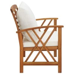 VidaXL Tuinbank Met Kussens 119 Cm Massief Acaciahout Wit -Buitenmeubelen Verkoop 1b20e68da4644b43a3755430b8a0764a