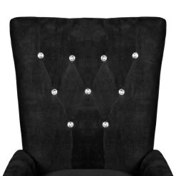 VidaXL Fauteuil Fluweel Zwart -Buitenmeubelen Verkoop 1e557e9544f74eb4b7c9b26fef45e23c