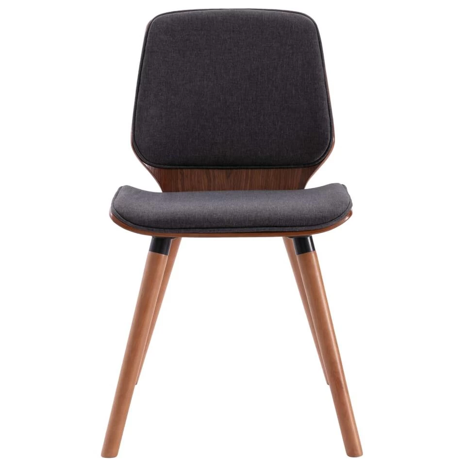 VidaXL Eetkamerstoelen 2 St Stof Grijs 5 VidaXL Eetkamerstoelen 2 St Stof Grijs - Afbeelding 3